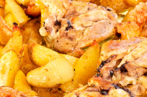 potato and chicken, potatoes and chicken 