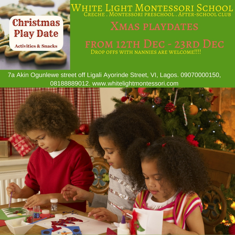 White Light Montessori school Xmas Playdates
