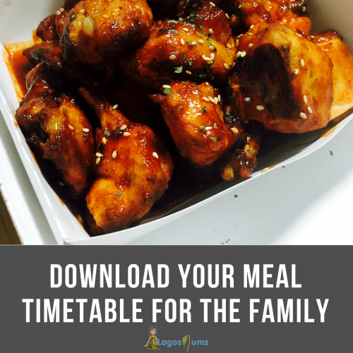 meal timetable for the family