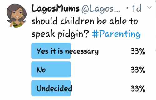 Should children speak pidgin
