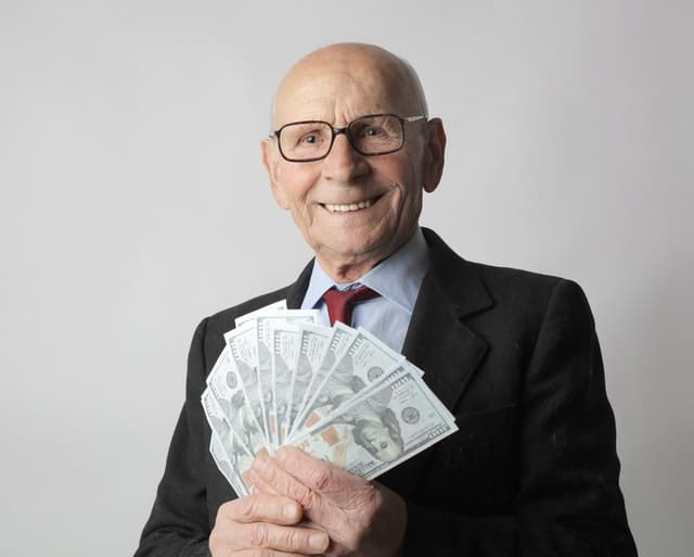 old man with money