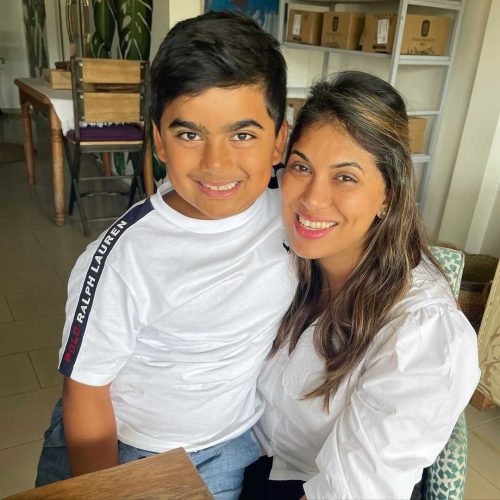 Natasha Mahtani and son