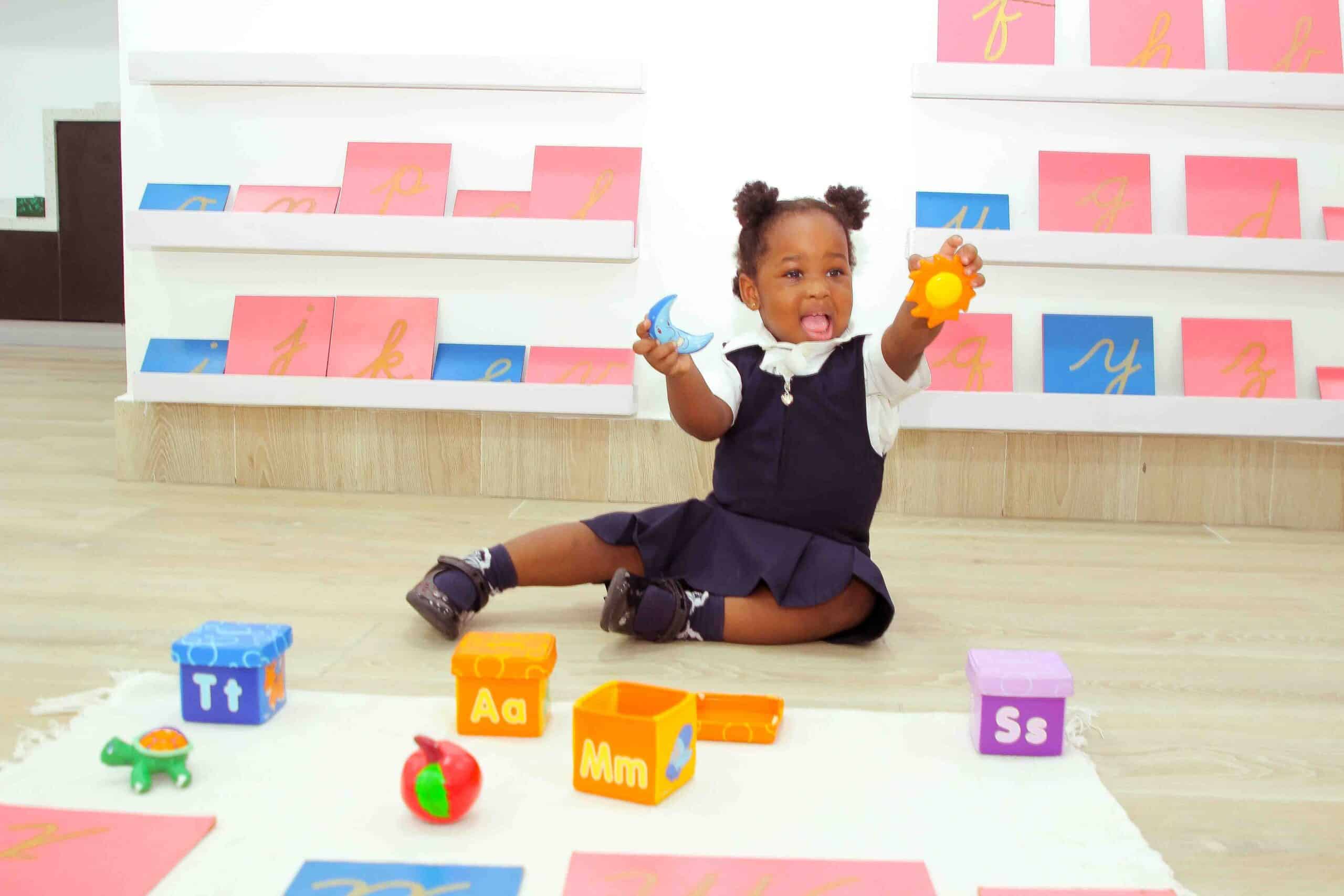 child smiling in school
