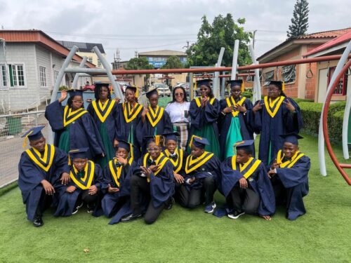Boyede Adebanjo with Beehive School Students