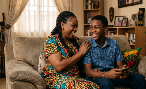 Nigerian mum and son bonding at home - How parents can become their child's confidant